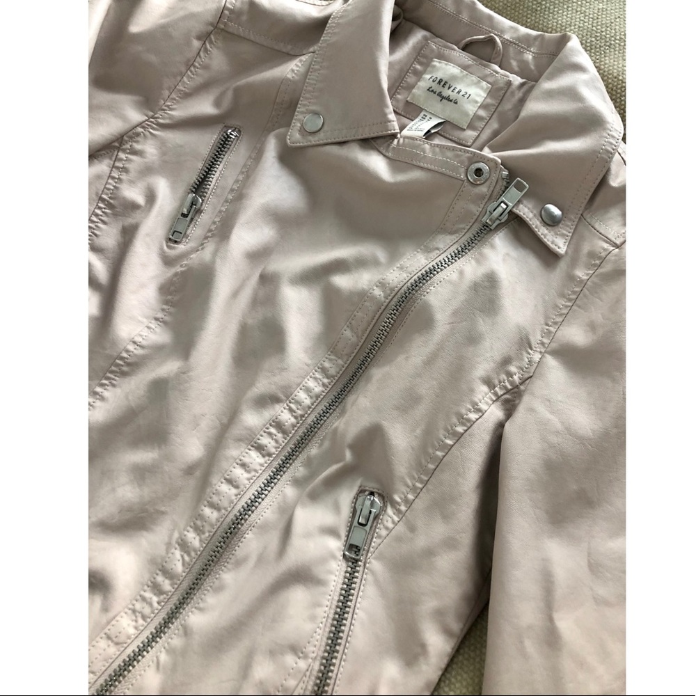 Faux leather jacket - light pink/cream